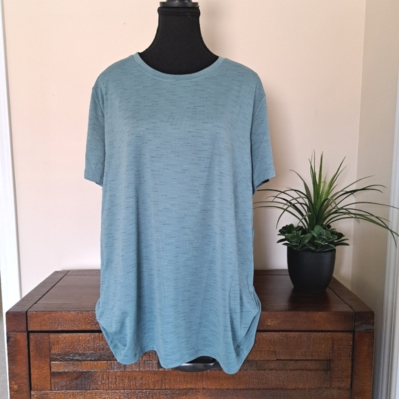 ❤️ NWOT Mondetta Active Tee Green XXL Short Sleeved Striped T-shirt Lightweight - Picture 3 of 10